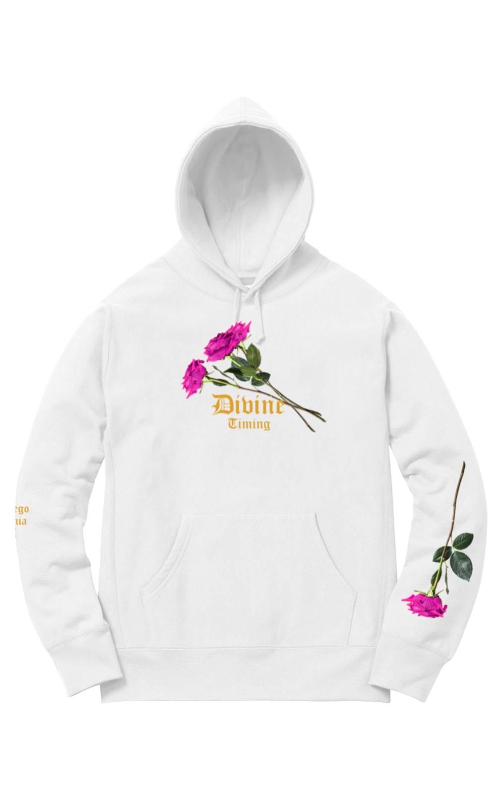 Roses Are Divine White Hoodie — Bakes Divine Timing Capsule