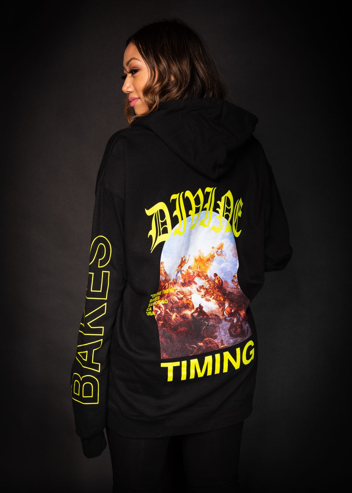 Divine Timing Black Hoodie, view 2