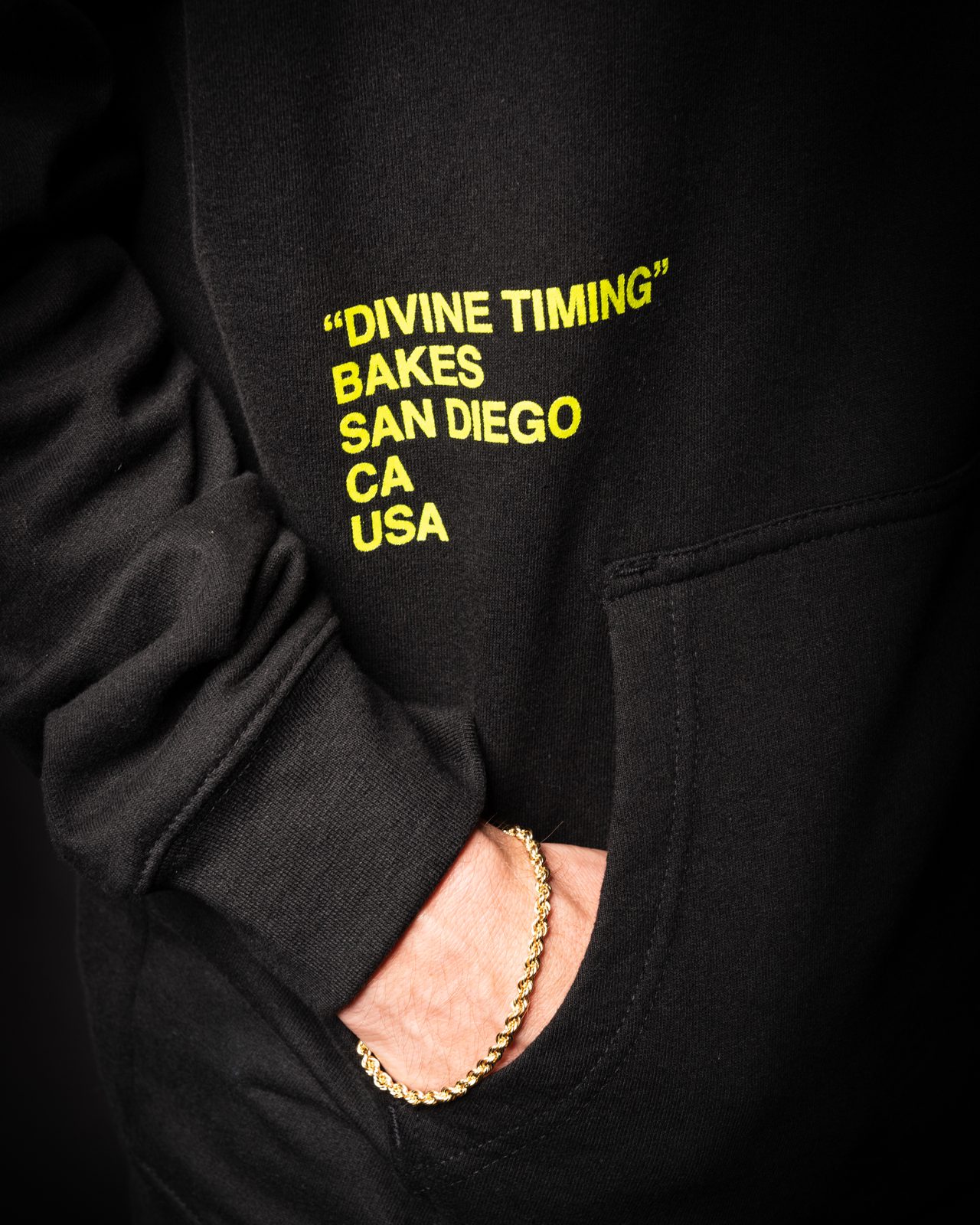 Divine Timing Black Hoodie, view 6