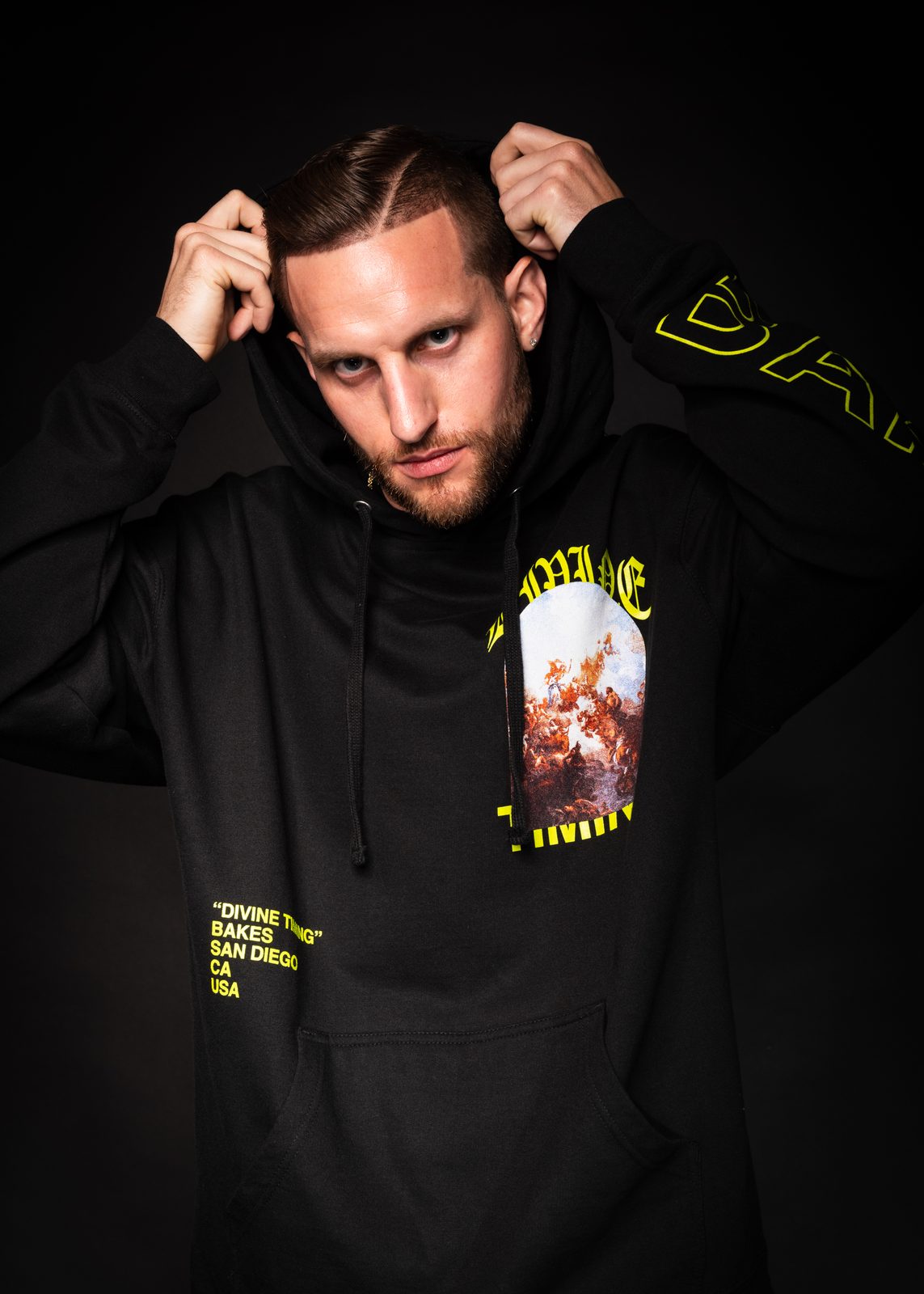 Divine Timing Black Hoodie, view 7