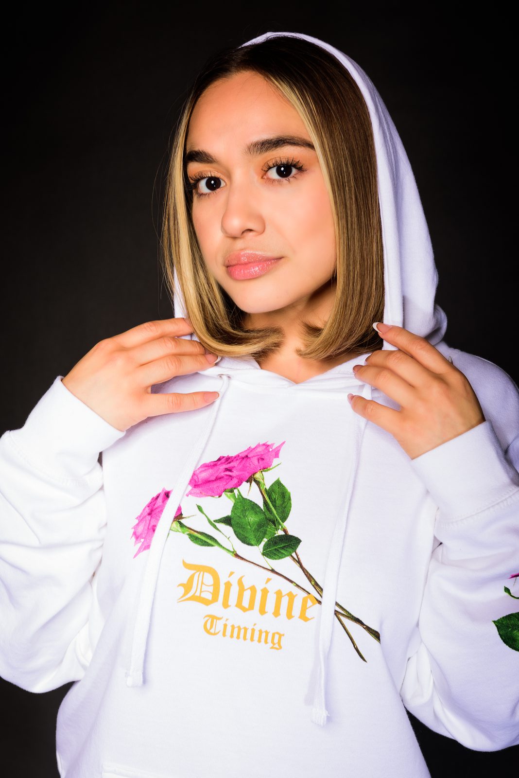 Divine Timing White Hoodie, view 6